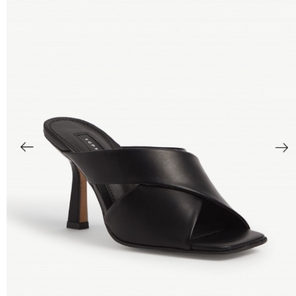 Square Toe Cross Strap Mules